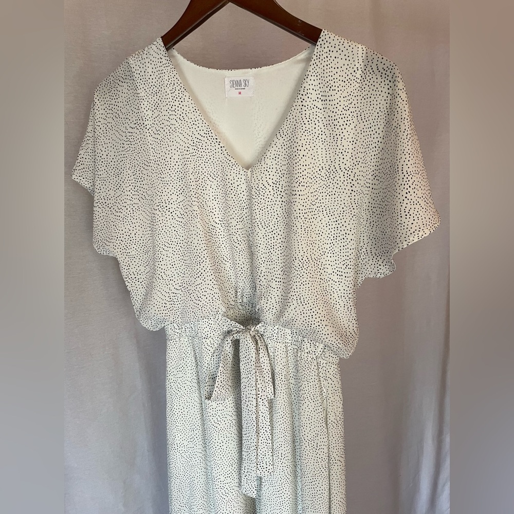 Sienna Sky White and Black Polka Dot Dress